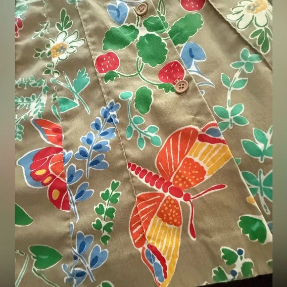 Vintage Herman Geist Midi Skirt Butterfly, Dragonfly & Floral Print 70’s Small-4 - Picture 4 of 16